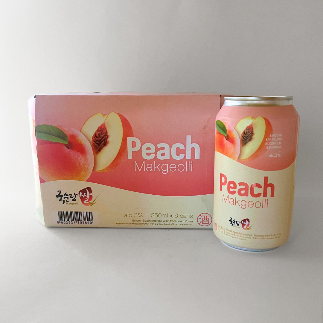 국순당 복숭아막걸리캔 350ml*6(KSD Rice Wine Peach Can 350ml*6)[MULTI]