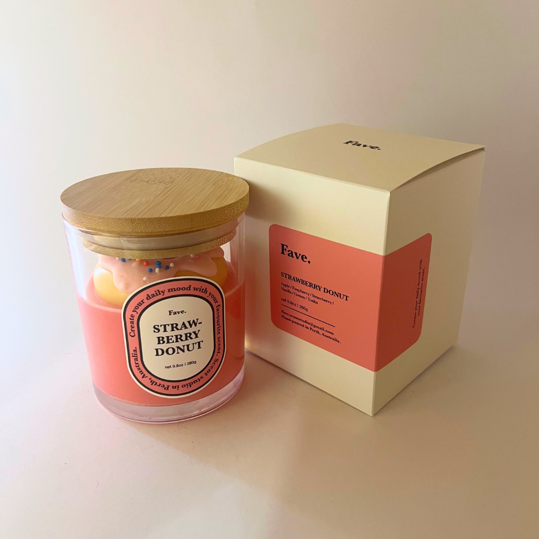 수피아 향초 글라스 FAVE - 딸기도넛(Sufia Candle Glass FAVE - STRAWBERRY DONUT)