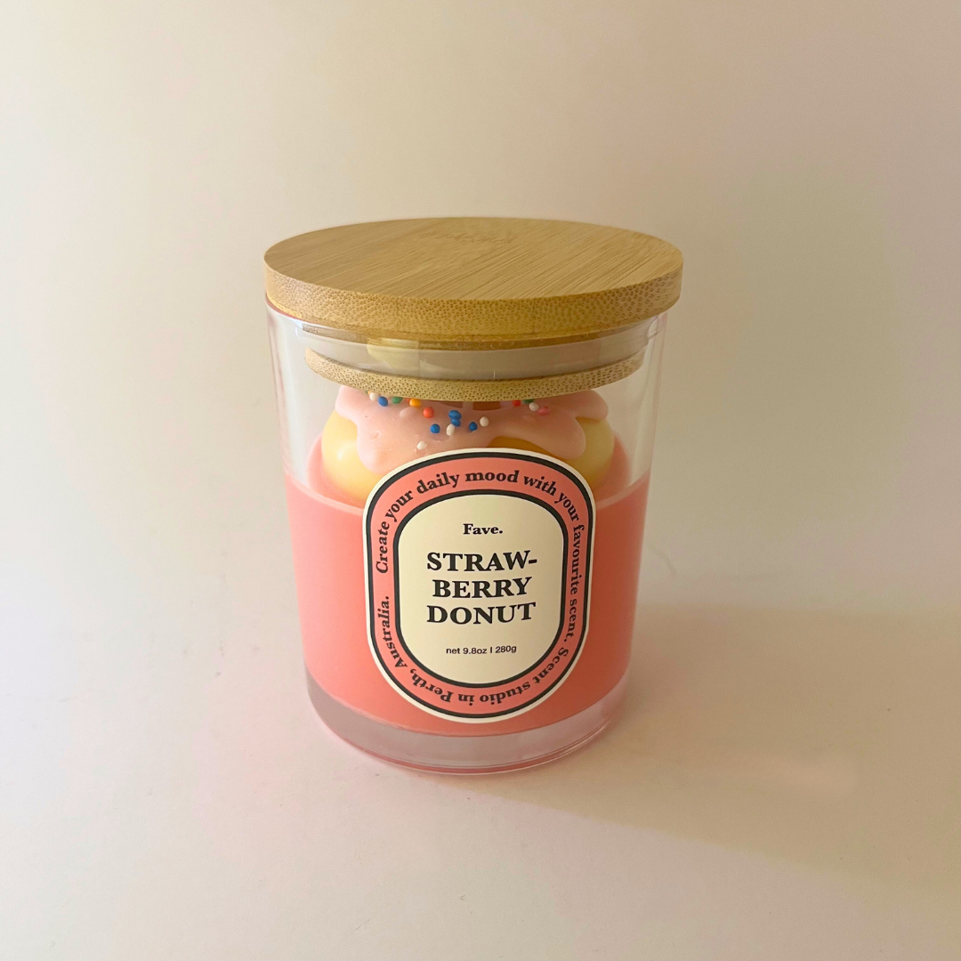 수피아 향초 글라스 FAVE - 딸기도넛(Sufia Candle Glass FAVE - STRAWBERRY DONUT)